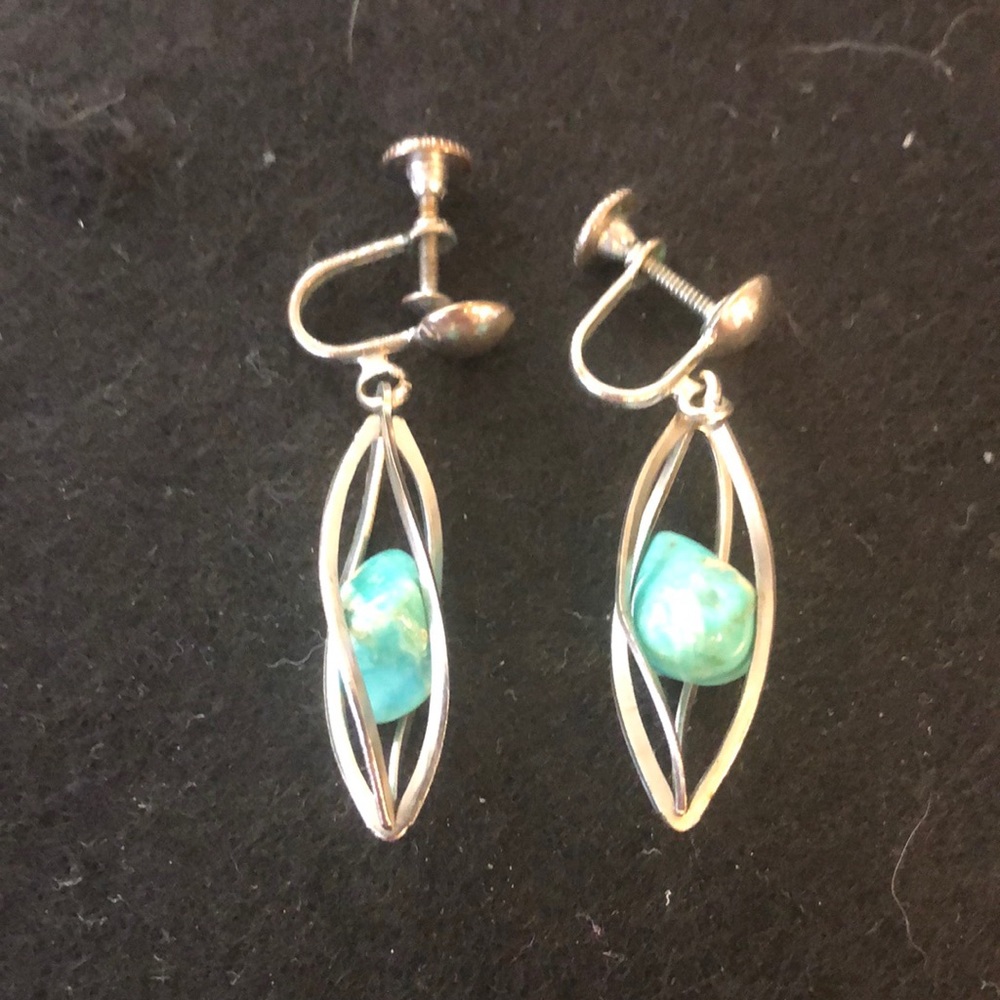 Vintage silver & turquoise earrings